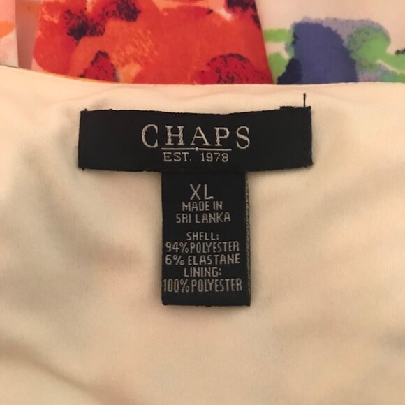 CHAPS Women's Floral Faux Wrap Sleeveless Multi Color Dress Size XL - Picture 6 of 8